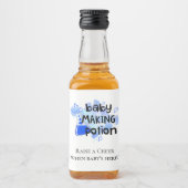 ベビーメイキングポーション赤ちゃんシャワー優秀青ハート リキュールボトルラベル (正面)