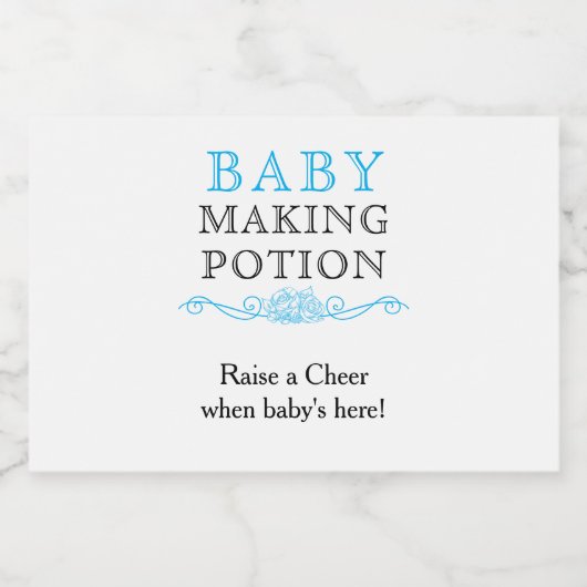 ベビーメイキングポーション赤ちゃんシャワー好意スカイブルーミニ リキュールボトルラベル (シングルラベル)