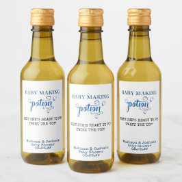 ベビーメイキングポーション ブルー ミニボトルギフト ワインラベル