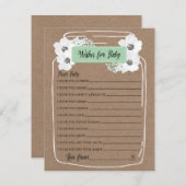 ベビーメイスンジャーの赤ちゃんシャワーゲームカードのご希望 アドバイスカード (正面/裏面)