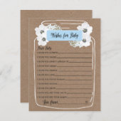 ベビーメイスンジャーの赤ちゃんシャワーゲームカードのご希望 アドバイスカード (正面/裏面)