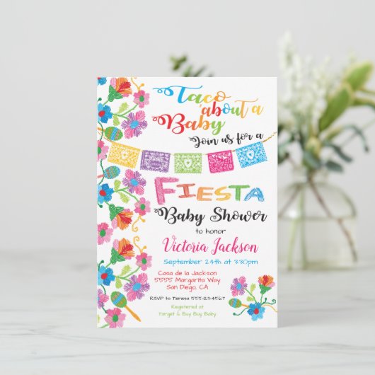 ベビーメキシコのフィエスタの赤ちゃんシャワーについて 招待状 (スタンド正面)