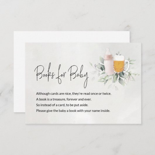 ベビーメッセージカード用の書籍 – ベビーはBrewing エンクロージャーカード (正面/裏面)