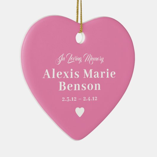 ベビーメモリアルダークピンク完全写真 セラミックオーナメント (右)