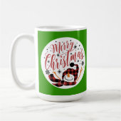 ベビーメリーの雪だるま初めてのクリスマスユニーク写真 コーヒーマグカップ (左)