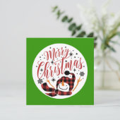 ベビーメリーの雪だるま初めてのクリスマスユニーク写真 シーズンカード (スタンド正面)