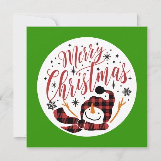 ベビーメリーの雪だるま初めてのクリスマスユニーク写真 シーズンカード (正面)