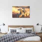 ベビーメルカットが両親の下に隠れる キャンバスプリント (インサイチュ (寝室))