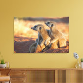 ベビーメルカットが両親の下に隠れる キャンバスプリント (インサイチュ (リビング))