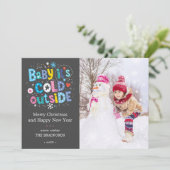 ベビーモダンその冷たい外の写真炭グレー シーズンカード (スタンド正面)