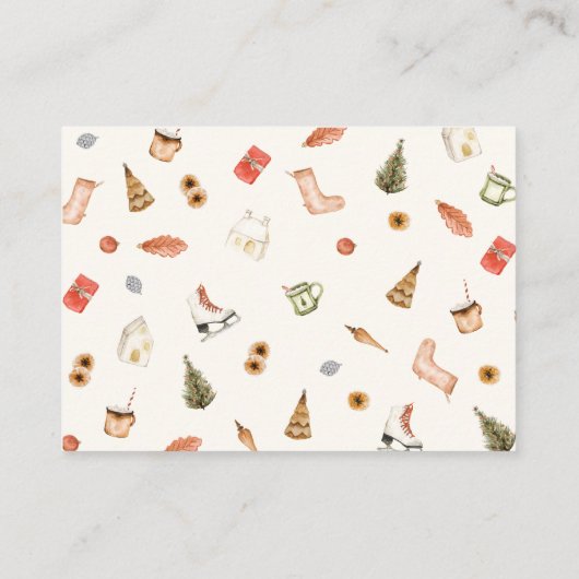 ベビーモダンのための居心地の良いクリスマス赤ちゃんシャワーブック エンクロージャーカード (裏面)