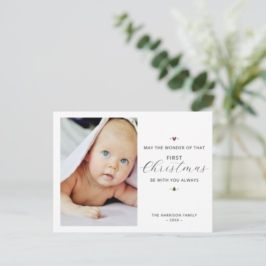 ベビーモダンの初めてのクリスマス写真 シーズンポストカード (スタンド正面)