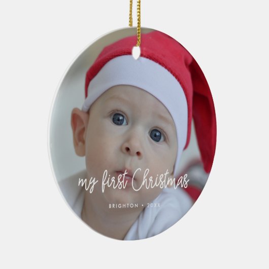 ベビーモダンの初めてのクリスマス写真 セラミックオーナメント (右)