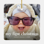 ベビーモダンの初めてのクリスマス写真 セラミックオーナメント (裏面)