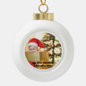 ベビーモダンの初めてのクリスマス写真 セラミックボールオーナメント (正面)