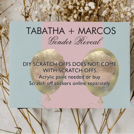 ベビーモダンの性別がDIYスクラッチカードを公開 案内ポストカード