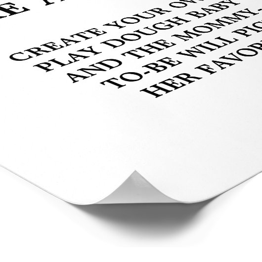 ベビーモダンの赤ちゃんシャワーゲームのサインを作ろう ポスター (角)