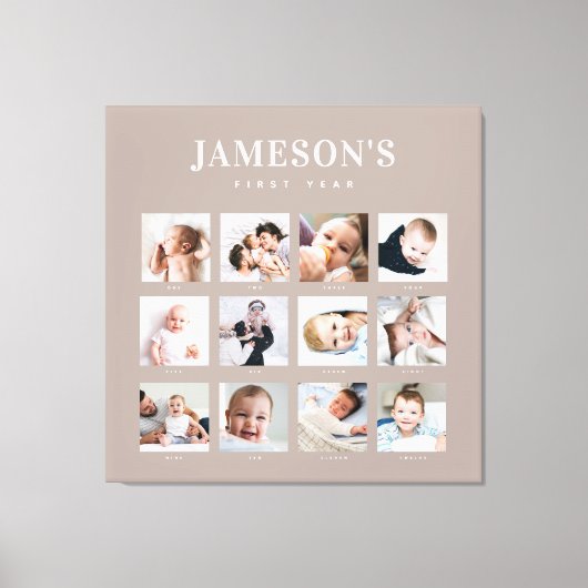 ベビーモダンの1年記念フォトカレンダー キャンバスプリント (正面)