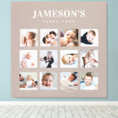 ベビーモダンの1年記念フォトカレンダー キャンバスプリント (インサイチュ (ウッドフロア))