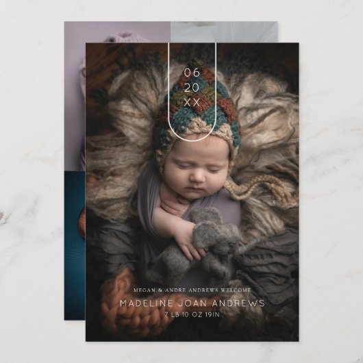 ベビーモダンのArch Dateの写数々の真 招待状 (正面/裏面)