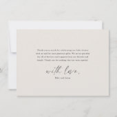 ベビーモダンエレガントシャワーのスクリプト サンキューカード (裏面)