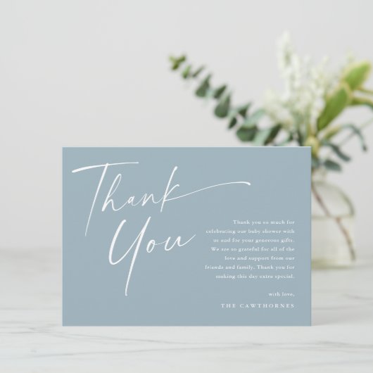 ベビーモダンエレガントシャワーのスクリプト サンキューカード (スタンド正面)