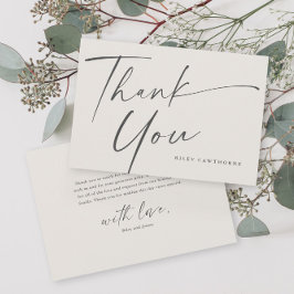 ベビーモダンエレガントシャワーのスクリプト サンキューカード