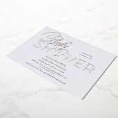 ベビーモダンエレガントシャワー箔の招待状 箔招待状 (回転した状態)