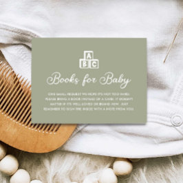 ベビーモダンカード用セージグリーンブック エンクロージャーカード