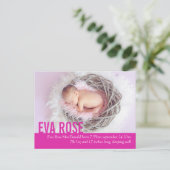 ベビーモダンガールピンク写真発表葉書 案内ポストカード (スタンド正面)