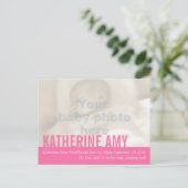 ベビーモダンガールピンク写真発表葉書 案内ポストカード (スタンド正面)