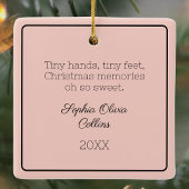 ベビーモダンガールフォトクリスマスピンクのスクリプト名 セラミックオーナメント