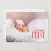 ベビーモダンガール初めてのクリスマスカスタム写真 シーズンカード (正面)