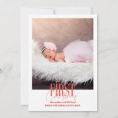 ベビーモダンガール初めてのクリスマスカスタム写真 シーズンカード (正面)