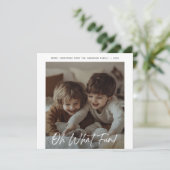 ベビーモダンクリスマスフォトああ何おもしろいブルゴーニュ シーズンカード (スタンド正面)