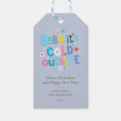 ベビーモダンザコールド外側のほこりっぽい青 ギフトタグ (正面)