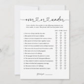 ベビーモダンシャワーをゲームの上または下にスクリプト 招待状 (正面)