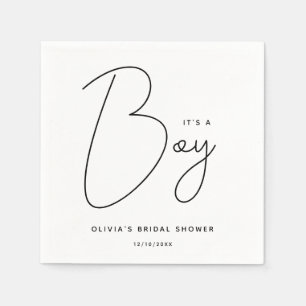 ベビーモダンシャワーを台本にする男の子 スタンダードカクテルナプキン