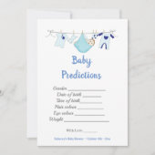 ベビーモダンシャワーゲームベビー予測カード 招待状 (正面)