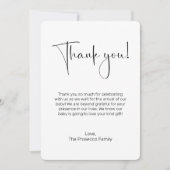 ベビーモダンシャワーサンキューカードのスクリプト 招待状 (正面)