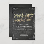 ベビーモダンシャワーシュガー&スパイス&オールナイス 招待状 (正面/裏面)