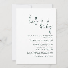 ベビーモダンシャワーミニマルの台本 招待状