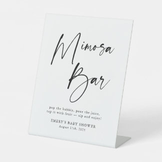 ベビーモダンシャワーミモザバー標識 台座サイン