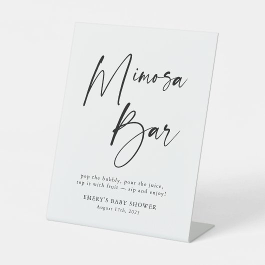 ベビーモダンシャワーミモザバー標識 台座サイン (正面)