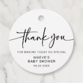 ベビーモダンシャワーメッセージカードミニマルシンプルリスト フェイバータグ (正面)