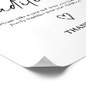 ベビーモダンシャワー家族の伝統のサインをスクリプト ポスター (角)