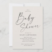 ベビーモダンシャワー男女兼用の台本 招待状 (正面)
