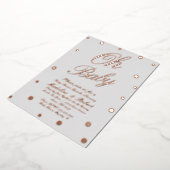 ベビーモダンシャワー金ゴールドドット押し 箔招待状 (回転した状態)