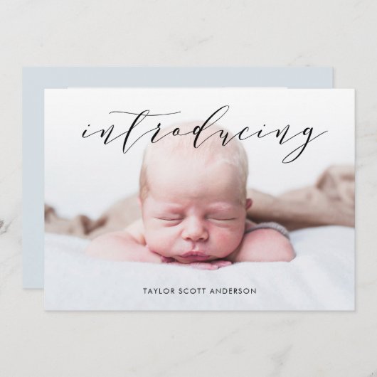 ベビーモダンスクリプトの発表の紹介 招待状 (正面/裏面)