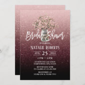 ベビーモダンズブレスジャーバーガンディブライダルシャワー 招待状 (正面/裏面)